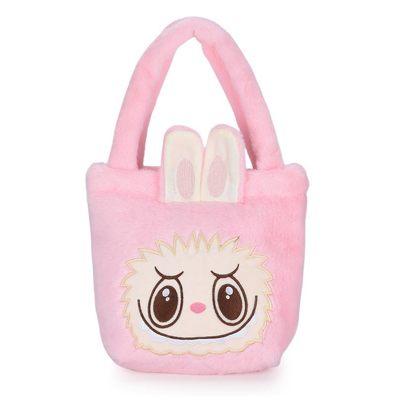 Cute Cartoon Plush Handbag For Kids Large Capacity Lightweight Stylish Nylon Bag