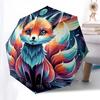 1pc Galactic Fox Auto-Folding Umbrella: Portable 3-Fold Design with Iron Frame, Perfect for Outdoor Use, Festive Gifts, Travelers, Daily Use, and Fans