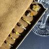 Elegant and fashionable stacking yellow diamonds, gold bright diamonds, personalized opening rings, women's light luxury niche design,