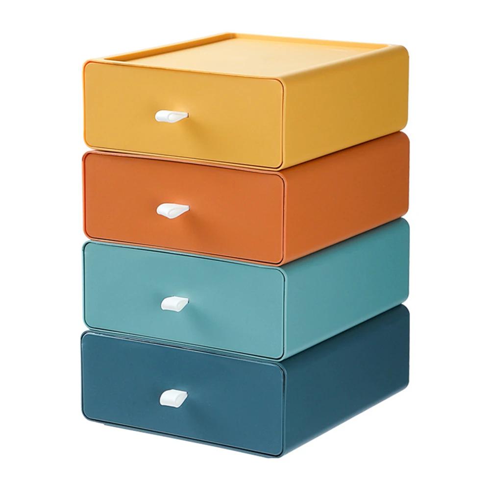 Stackable Desktop Organizer Drawer Makeup Storage Box Cosmetic Rack Jewelry Container Large Capacity Storage Medicine Case Box