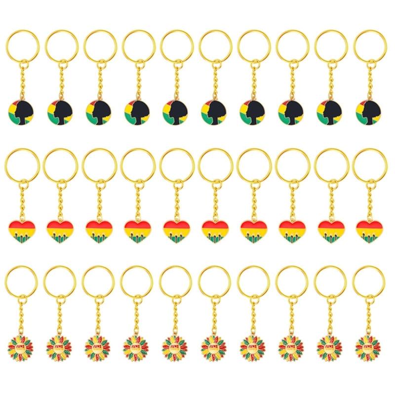 Black History Month Keychains African American Freedom Day Party Supplies Zinc Alloy Hanging Decorations For  Women 1
