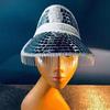 Sun Hat Reflective Mirror Design Summer Anti-UV Hat with Tassels Hiking Traveling Parties Lightweight Breathable