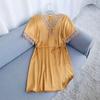 Special Offer Silk Nightdress Pajamas Women's Spring and Summer Thin Ice Silk Nightdress Pullover Dress Silk Mid Length Long Length