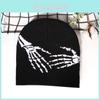 Street Style Skull Hand Knit Hat With Warm Acrylic For Men And Women