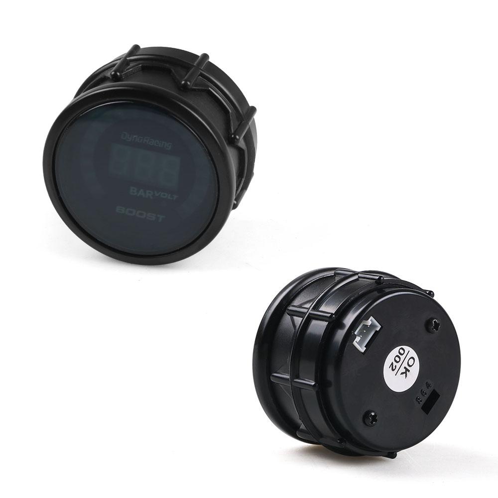 Dynoracing 2" 52mm 20 LED Blue Digital -1-2 Bar 12V 20LED Turbo Boost Gauge Car Meter With Sensor