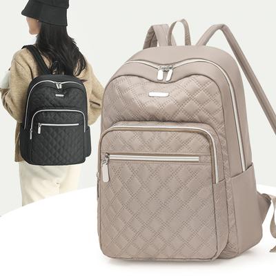 Quilted Women's Travel Backpack Large Capacity Schoolbag