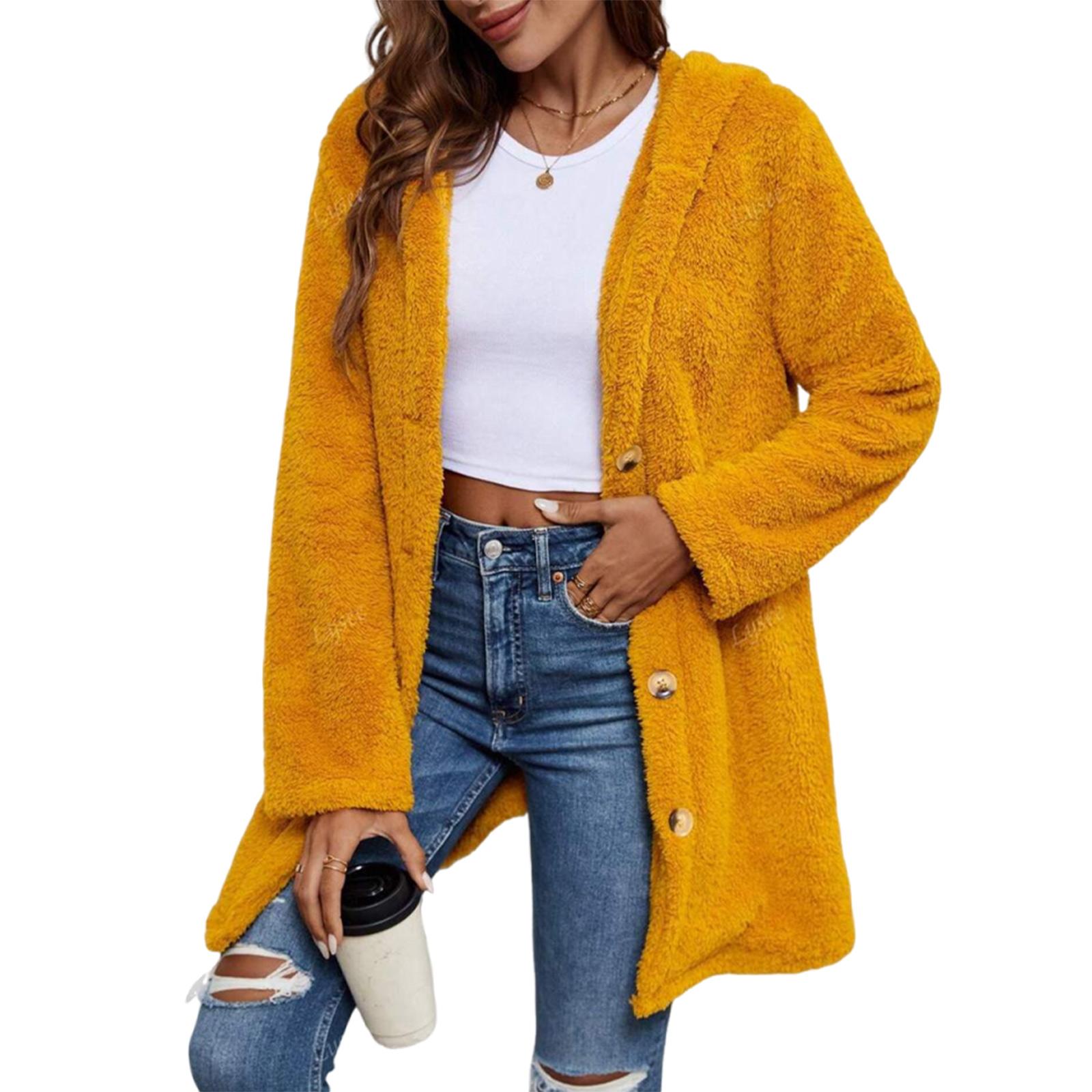 

Женские зимние пальто Теплые плюшевые куртки Кардиган с открытой передней частью и длинными рукавами Модная пушистая верхняя одежда XXL кофейный