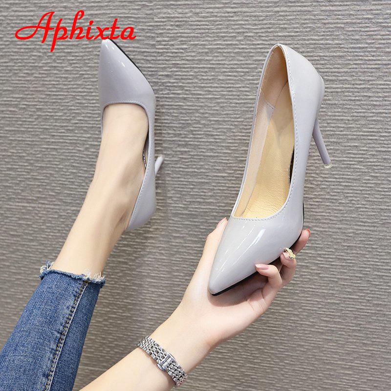 Fashion Aphixta 2024 Schuhe Damen Pumps High Heels Spitze Zehen Dünne Absätze 7cm 10cm Schuhe Hochzeit Party Freizeit Nude Super Große Größe 48