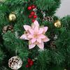 K1AE 13cm Weihnachts-Glitzer-Weihnachtsstern Blume Dekorative Weihnachtsbaumblumen für Kranzschmuck Hochzeitsfeier Frühlingsfest
