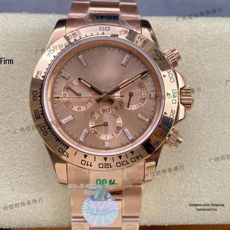 Reloj Mecánico Automático Laodijia Serie Daytona 40mm Oro Rosa para Hombre Panda