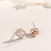 Four-leaf Clover Earrings Female Korean Version Temperament Simple Stud Earrings Cold Wind Female Personality Versatile Ear Jewelry