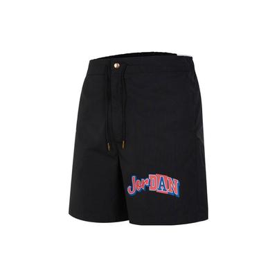 Pantalones Cortos Casuales Deportivos de Baloncesto con Estampado de Logotipo del Alfabeto para Hombre, Parte Inferior Negro FQ0361-010