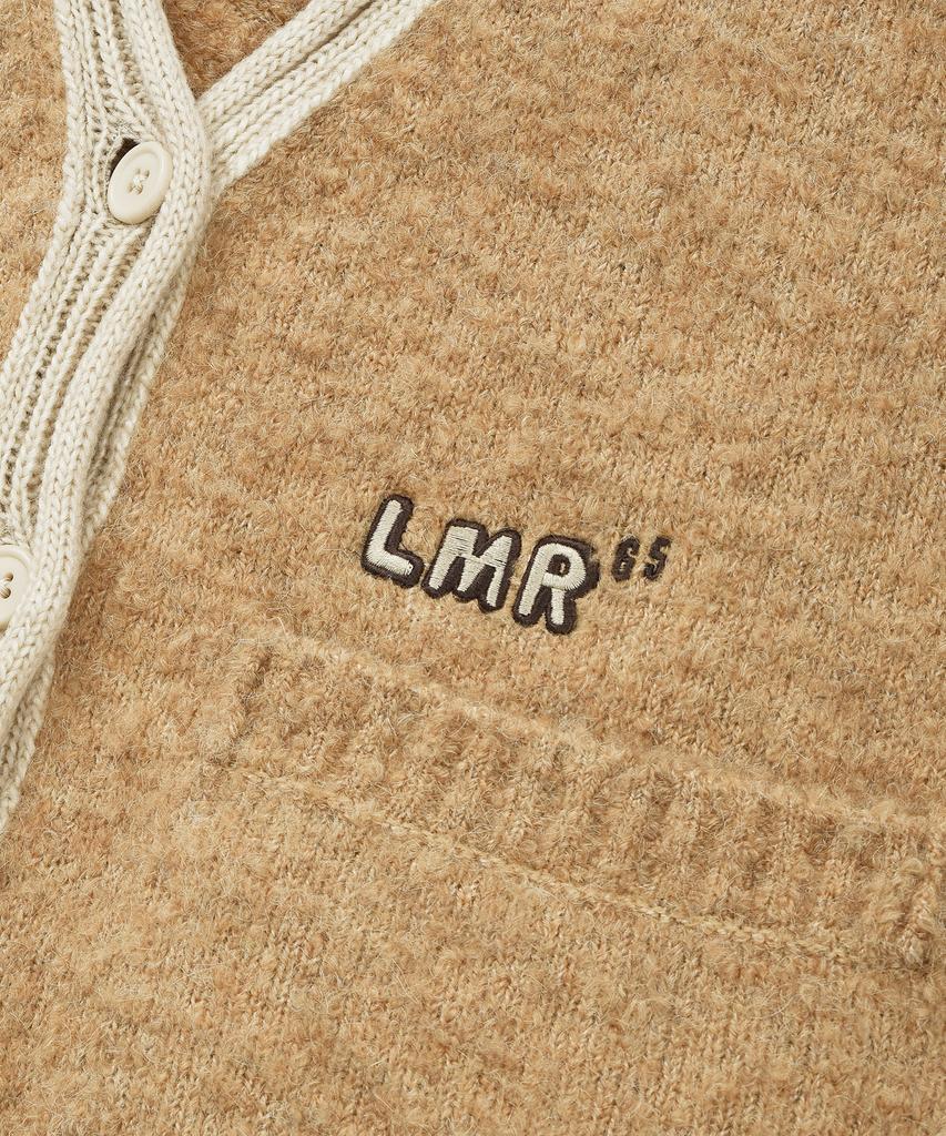 LMR Contrast Point Boucle Cardigan Beige