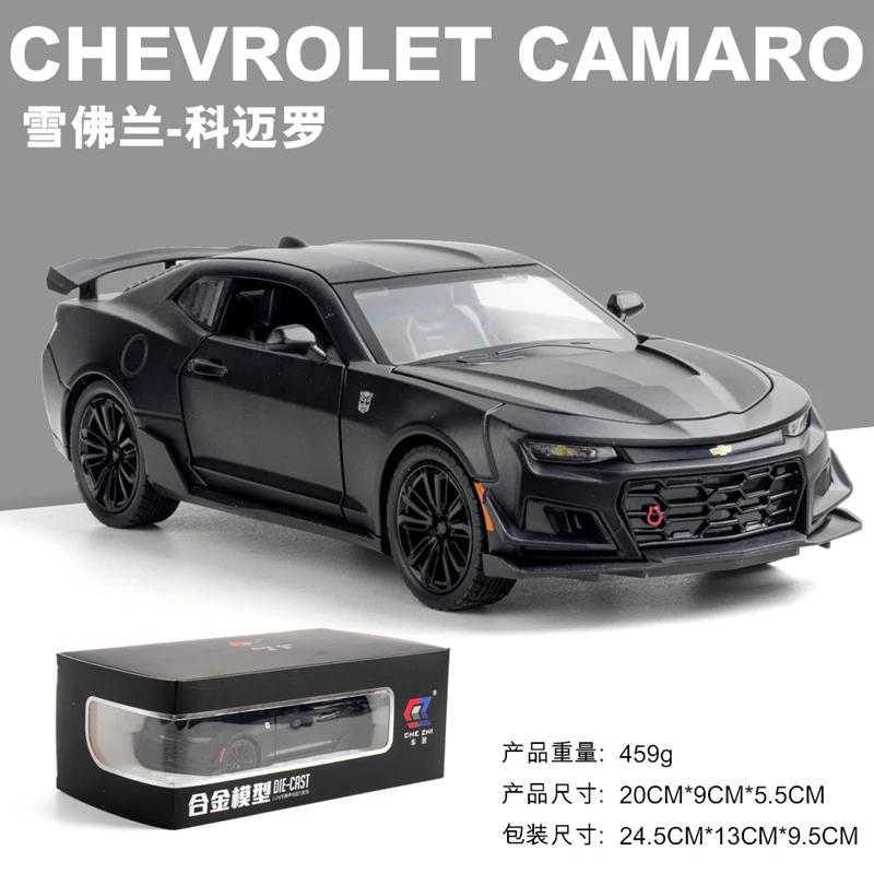 1:24 Chevrolet Camaro Alloy Diecast Model Toy Car Sound And Light Pull Back Metal Car Simulation Collection Gifts Toys Boy