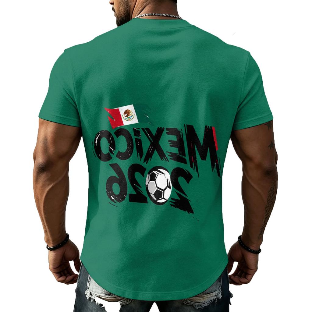 Men's Mexico Soccer Fan T-Shirt Round Neck Short Sleeve for Day