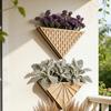Minimalist Wooden Triangle Wall Planter Handmade Geometric Flower Pot  Home Decoration