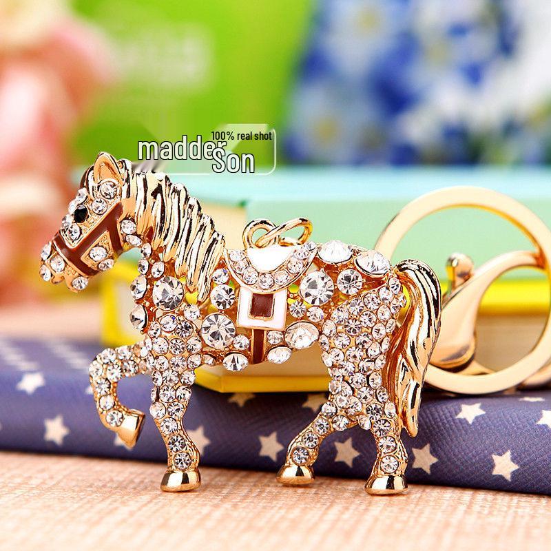 Exquisite Rhinestone Bear Keychain Pendant for Women - Cute Gift for Bag Accessory