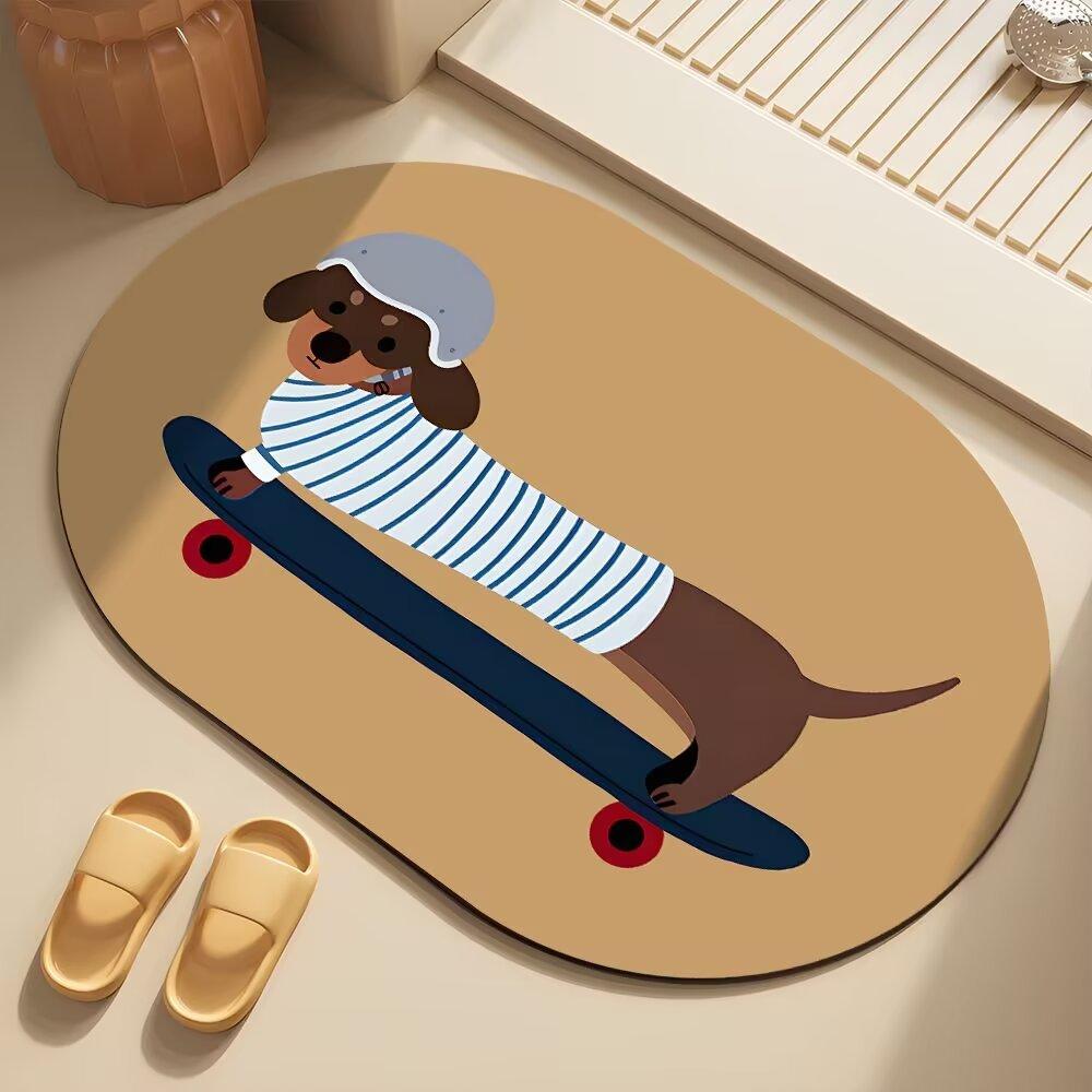 Dachshund Diatom Mud Floor Mat Toilet Toilet Non-Slip Foot Mat Bathroom Door Soft Absorbent Quick Drying Mat