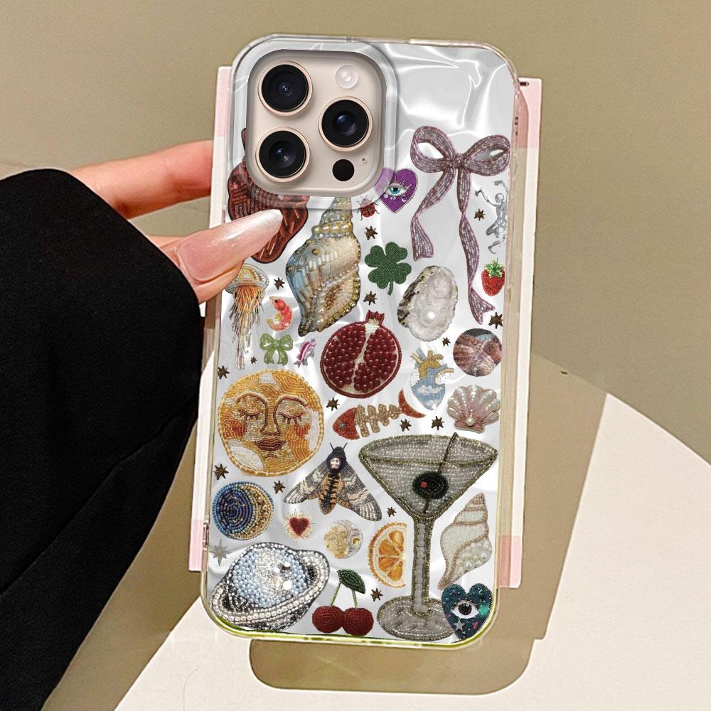 

Planet Fruit Sun Eye Water Texture Женский чехол для телефона для iphone 16 15 14 7 8 Plus 13 11 12 Pro Max X XS XR SE 2022 2020 16e Чехол iPhone 16 Plus белый