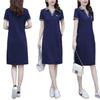 POLO Kleid für Damen im Sommer Revers Temperament Große Größe Lässig Sportlich Mittellang T-Shirt