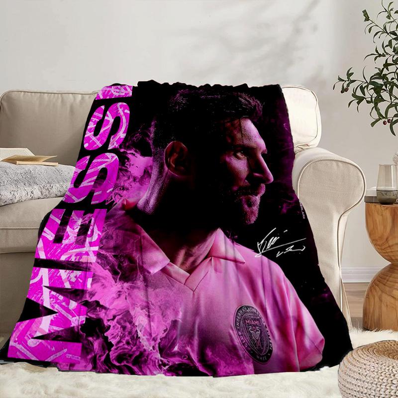 Messi's Pink Portable Blanket/Soft Blanket Bedding Blanket Suitable for Travel Camping Living Rooms Offices Sofas Fan Gifts