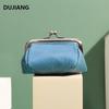 Retro Mini Genuine Leather Clasp Coin Purse & Earphone Bag