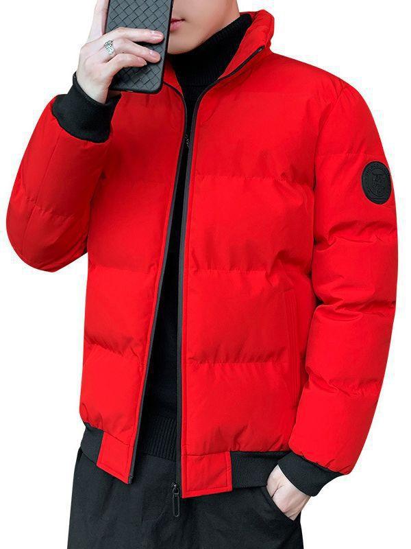 Cotton-padded Men's Autumn and Winter Thickened Warm Casual Stand-up Collar Slim Cold-proof Large-size Cotton Jacket Trend