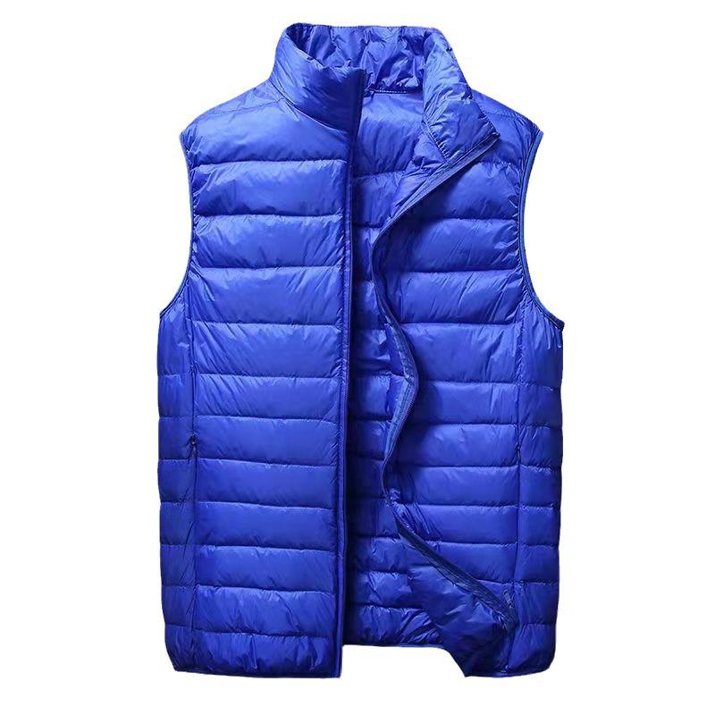 Men's Slim Fit Lightweight Down Vest - Plus Size, Stand Collar, Sleeveless, 2025 Collection