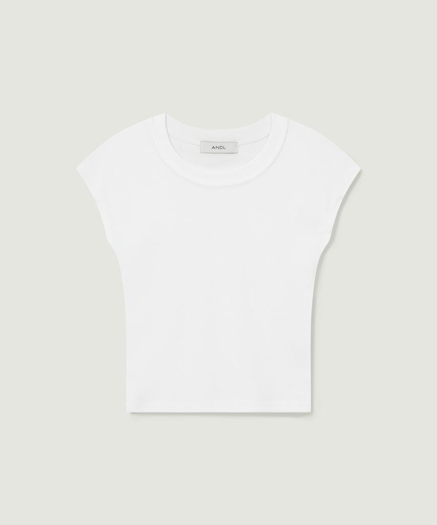 Aendeuel Cap Sleeve Slim T-Shirt - White