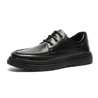 Scarpe Oxford da uomo Brogues scarpe da ufficio da uomo in vernice scarpa formale stringata formale scarpa in pelle nera rialzata
