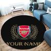 Arsenal F Benutzerdefinierter Name Runder Teppich, Teppich für Wohnzimmer Schlafzimmer Sofa Spielzimmer Dekoration, Rutschfeste Fußmatte