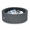 Dry Pool 90x30 Corduroy Graphite 200 Balls: Transparent, White, Silver, Light Blue