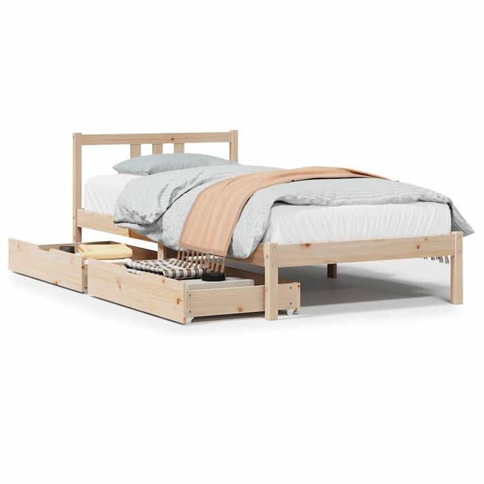 VidaXL Bed Frames Without Mattress 75x190 Cm Solid Pine Wood 3301620