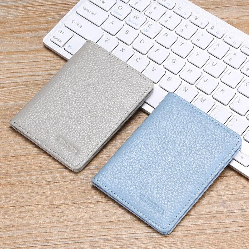 Multi-card Slot Solid Color Portable Leather Card Case Universal  Bank Card Credit Card ID Bus Card Holder Travel Card Organizer