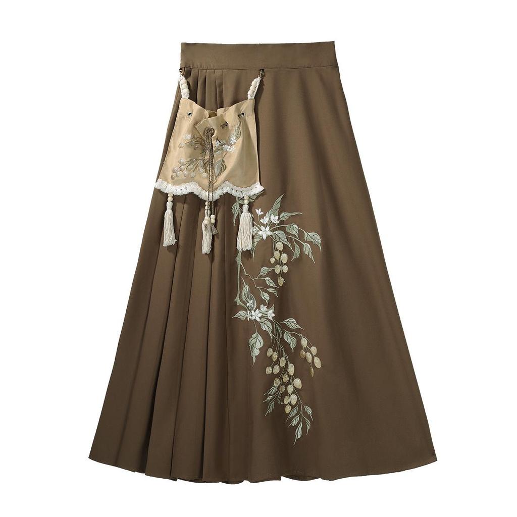 Yi Meng Ge Hanfu Women's Yellow Outerwear and Skirt Set, New Chinese Style 9684