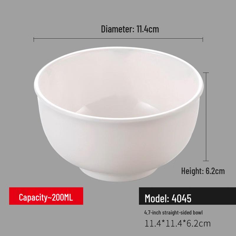 Yangge White Melamine Rice Bowls