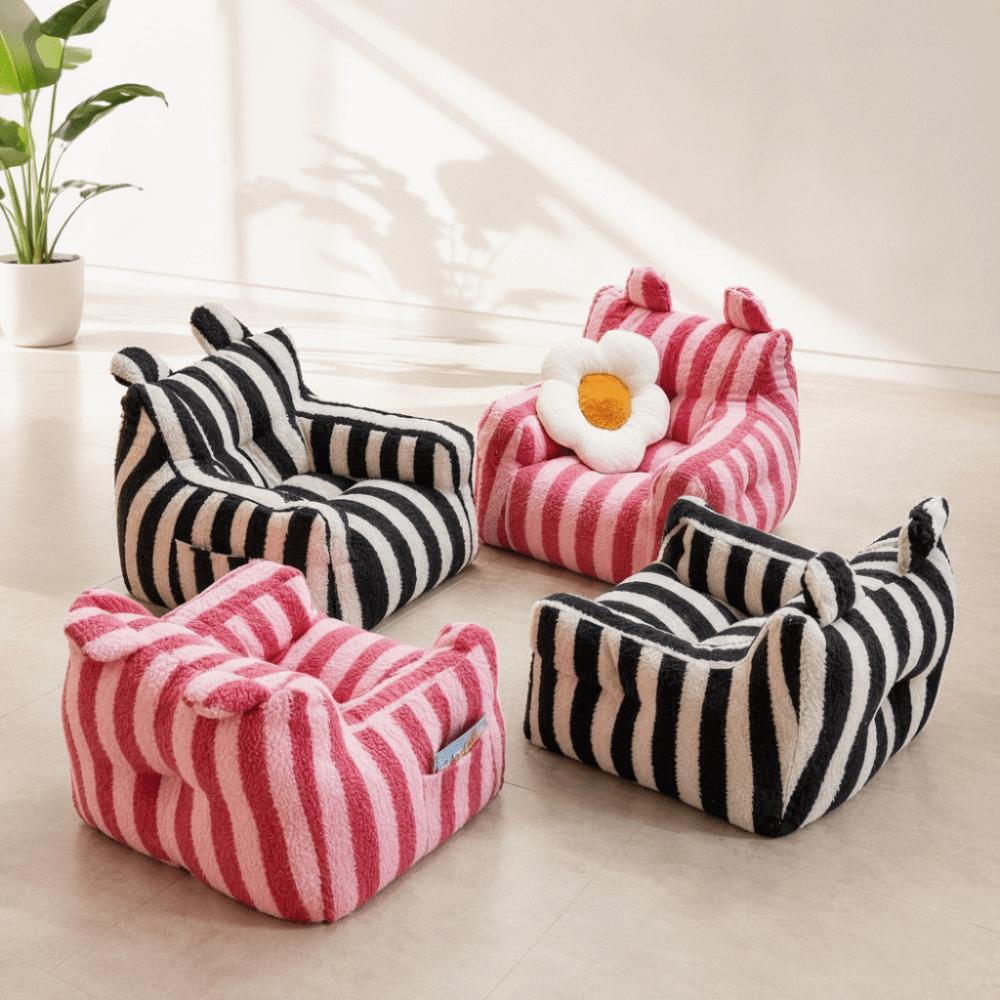 Comfortable Ergonomic Lazy Sofa Soft Fabric Kids Sofa Chair Children's Bear Sofa Bedroom
