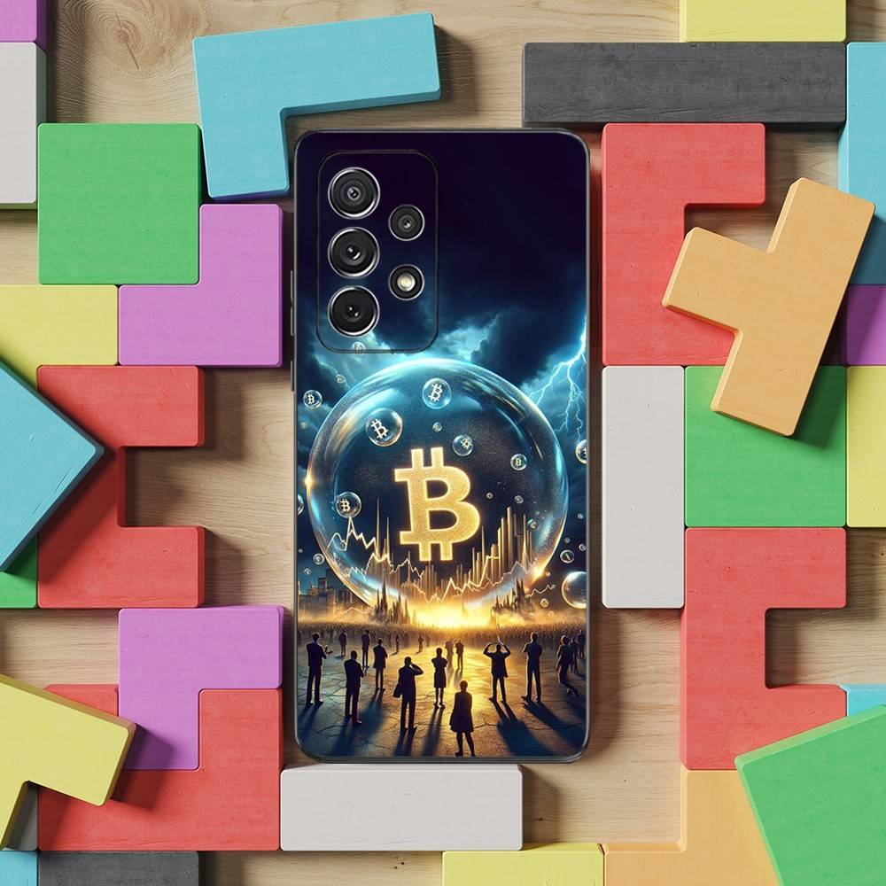 Digital Art Bitcoin Case For Samsung S22,S25,S24,S23,Ultra,FE,S20,S10,Plus,S21,S9,Lite,Soft Silicone Black