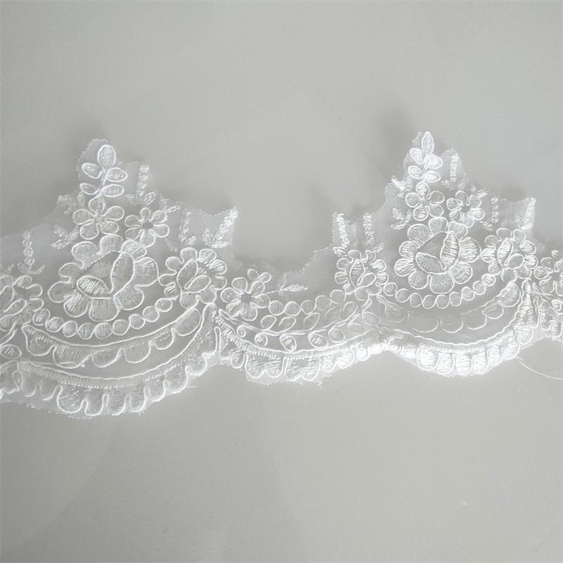 Polyester Car Bone Lace, Wedding Veil, Dress Accessories, White Car Stock Lace