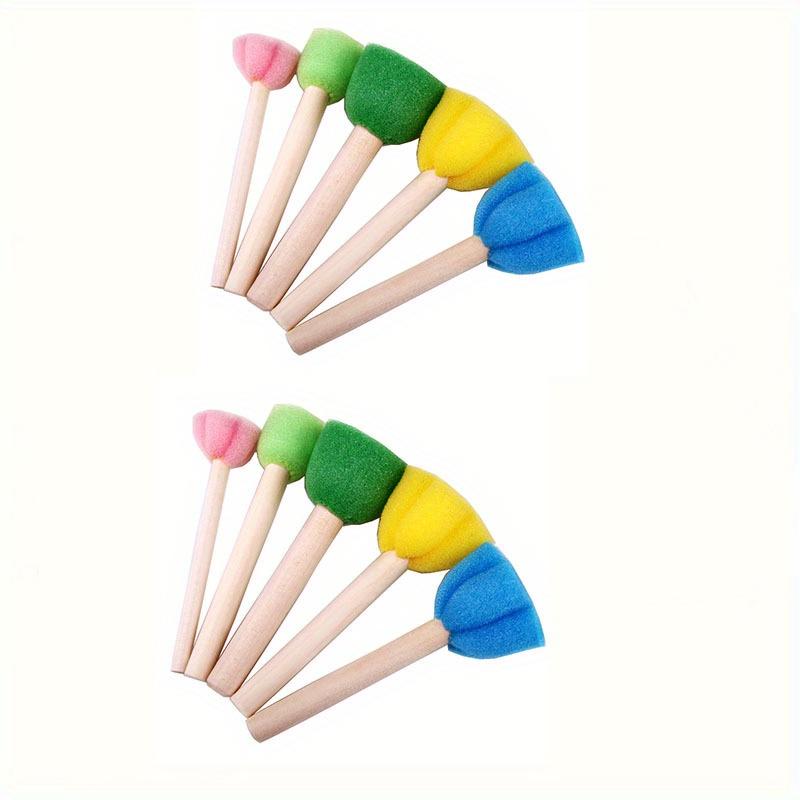 10pcs 5 Colors Mini Flower Sponge Painting Sponge Set Art Painting Supplies Painting Brush Sponge Brush Foam Friction Doodle Tool