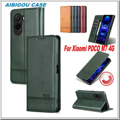 POCO M7 4G M 7 Luxus Flip Lederhülle Retro Skin Buch Brieftasche Magnetverschluss Vollständige Abdeckung Für Xiaomi POCO M7 4G Funda Handytaschen