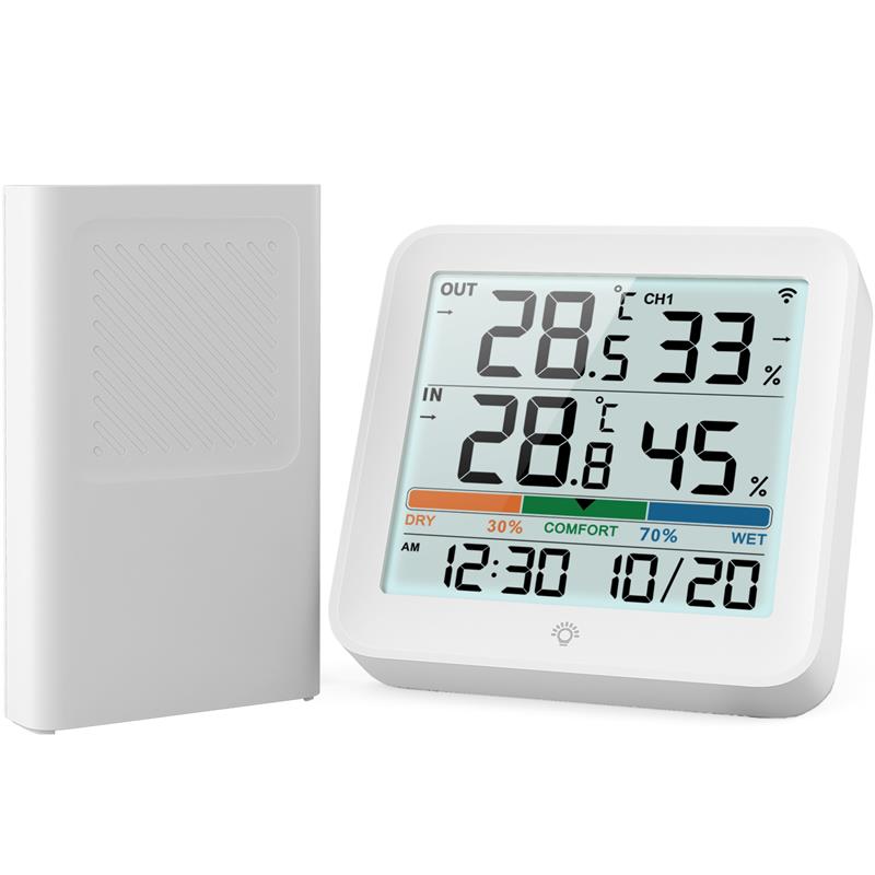 Home Weather Station LCD Digital Temperature Humidity Meter Thermometer Hygrometer Outdoor Temperature And Humidity With Sensor 6202