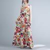 Summer Fashion Dress Women Loose Print Sleeveless Cotton Linen Dress Women's Vest Camisole Dresses