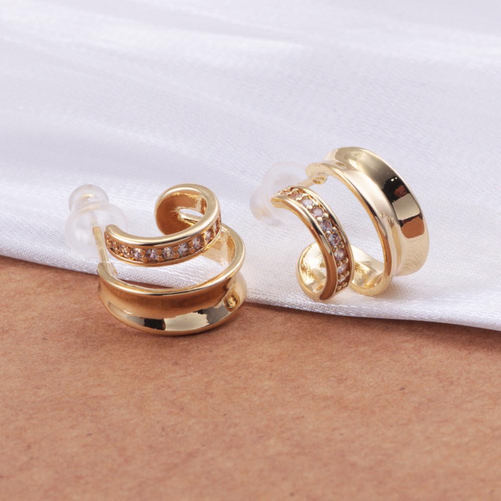 925 Sterling Copper Gold And Copper In Two Colors Hip-hop Trend Double C-Shaped Temperament Suitable For Girls To Wear