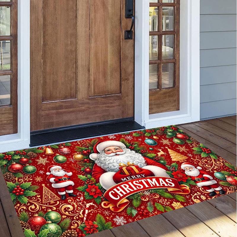 Christmas Pattern Square Area Rug Comfort Indoor Floor Carpet For Home Holiday Gift