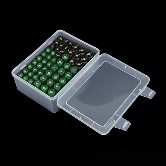 Pudełko do przechowywania baterii 54 przegródki Organizer na baterie z półprzezroczystą pokrywką Uchwyt na baterie z wyściółką gąbkową na baterie AA i AAA Domowe biuro szuflada