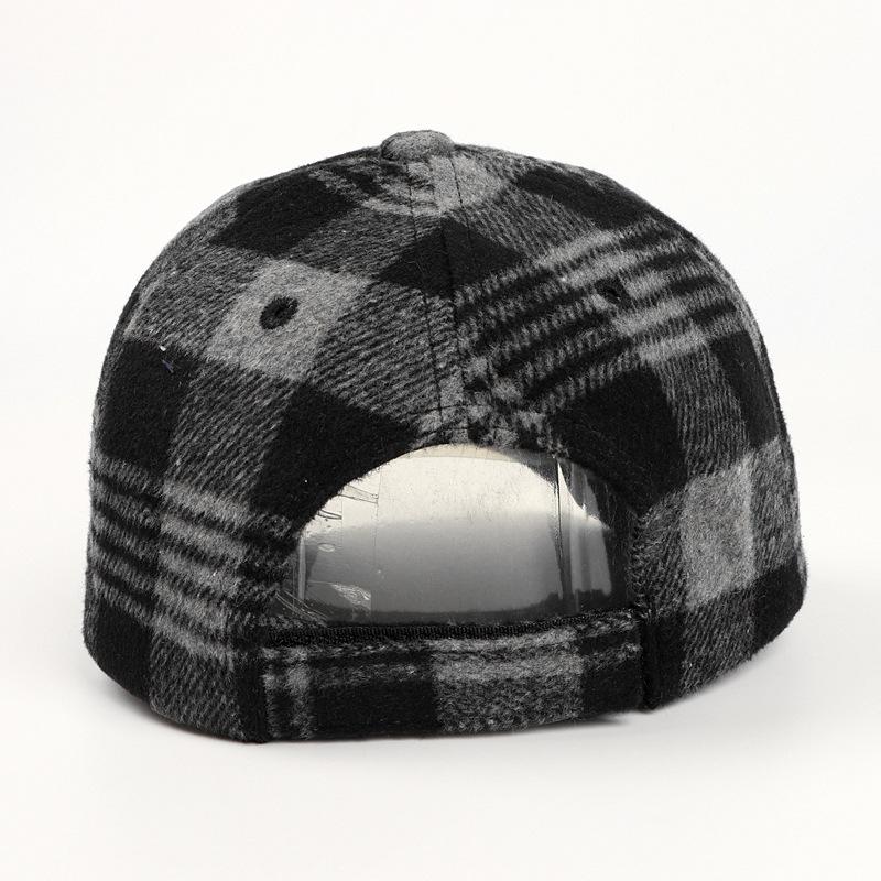 Vintage Plaid Adjustable Baseball Cap, Polyester Knit Fabric, Lightweight, Hand Washable, with Adjustable Closure for Women, Christmas Occasion Themed
