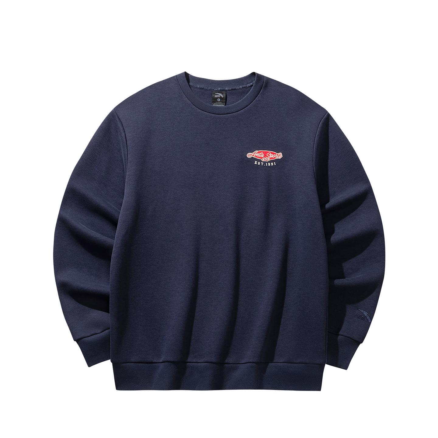 

Anta Retro Lifestyle Series Pullover Sweatshirt Spring 2026 Men sweatshirt Zeus-Blue 152618703S-5 3XL