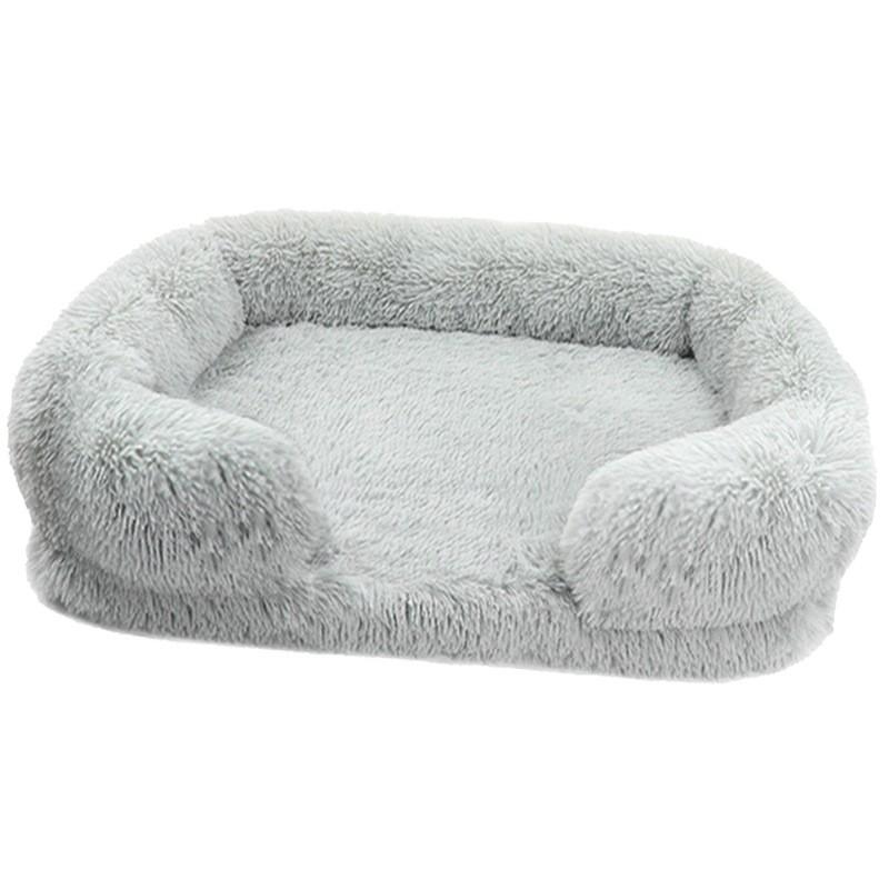 Plush Pet Bed Large Dogs Square Warm Winter Dog Sofa Indoor Comfortable Sleeping Mat