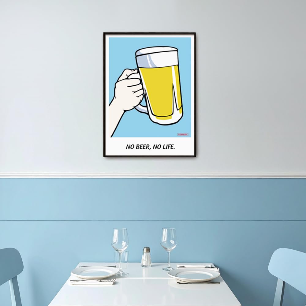ALCOHOLIDAY Art Stilvoll Pop No No Life Poster, Poster, A2, Interieur, Skandinavisch, Alkohol, Bier, Kunst, Bier,